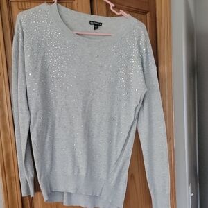 George Light Gray Sweater with Sparkling Accents